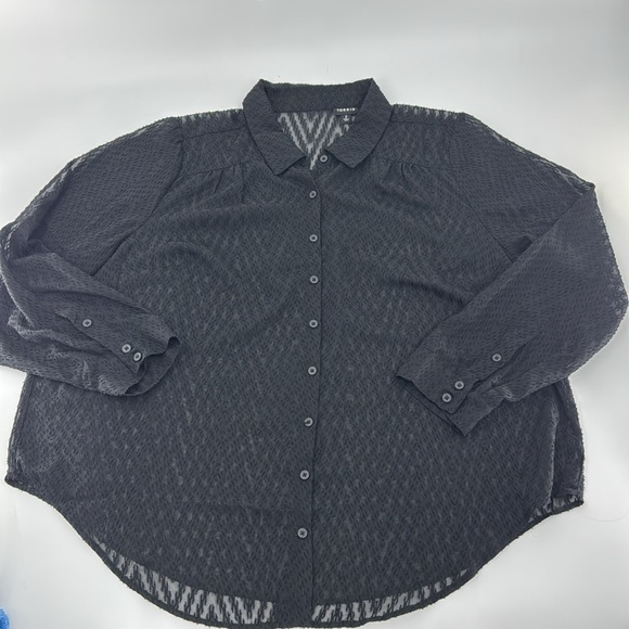 TORRID Women’s Black Sheer Long Sleeve Top Plus Size 2 EUC - Picture 6 of 14